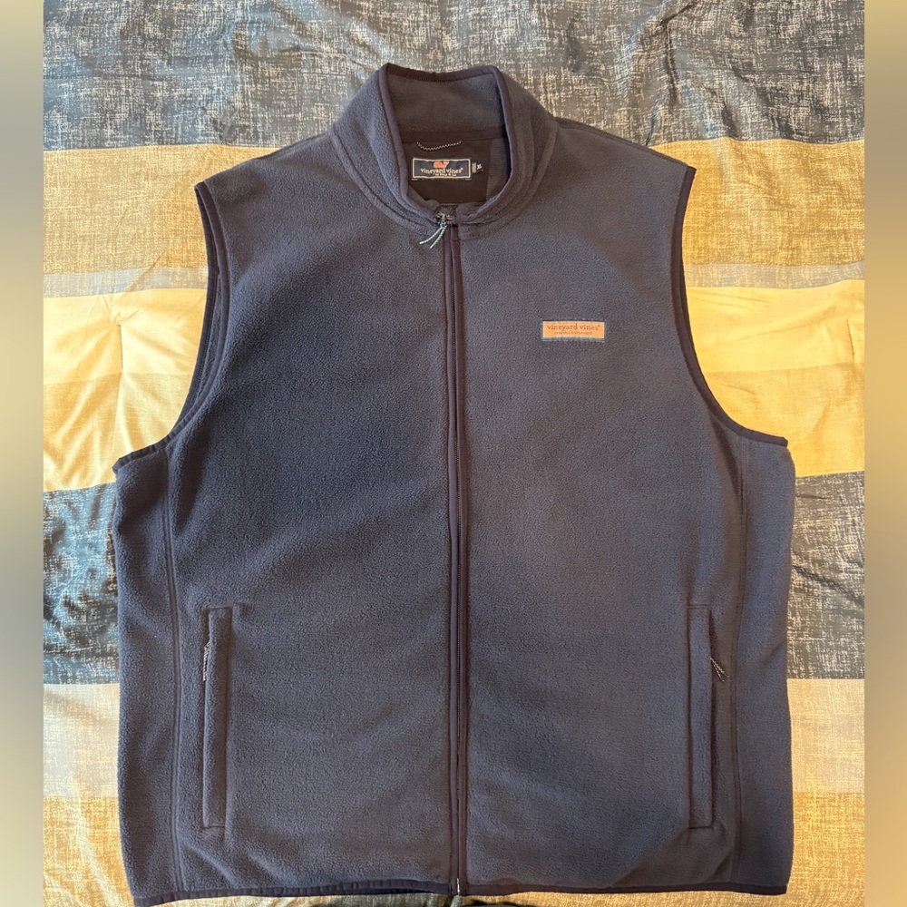 Vineyard Vines Men's Dark Blue Fleece Vest
